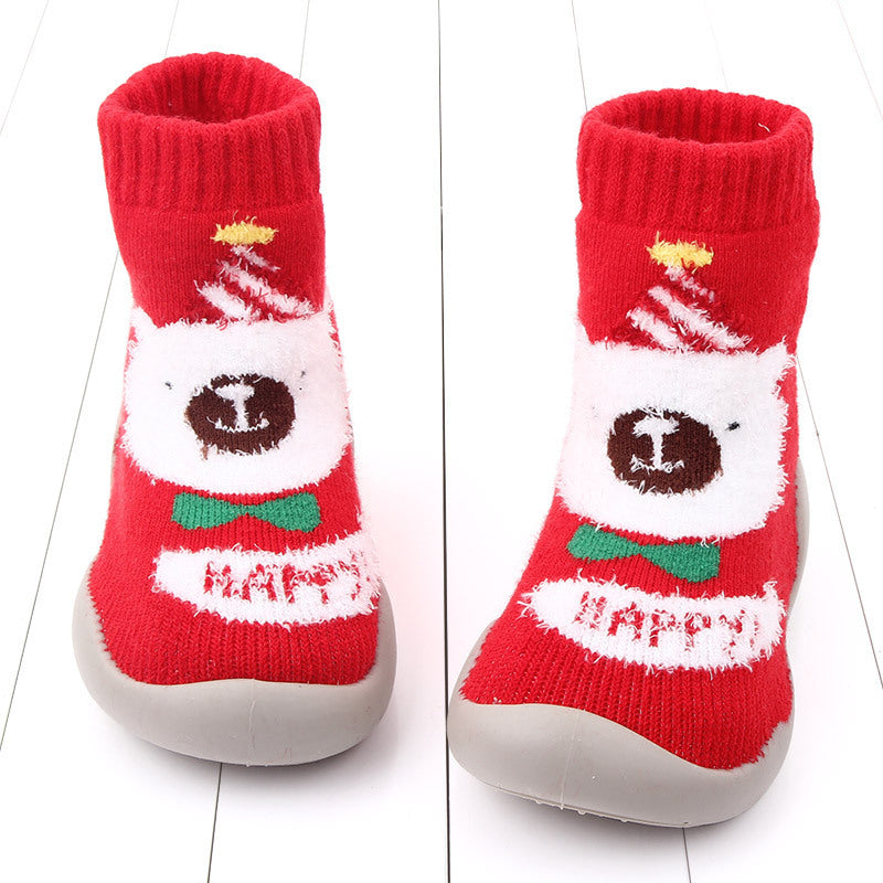 Christmas bear sock shoes