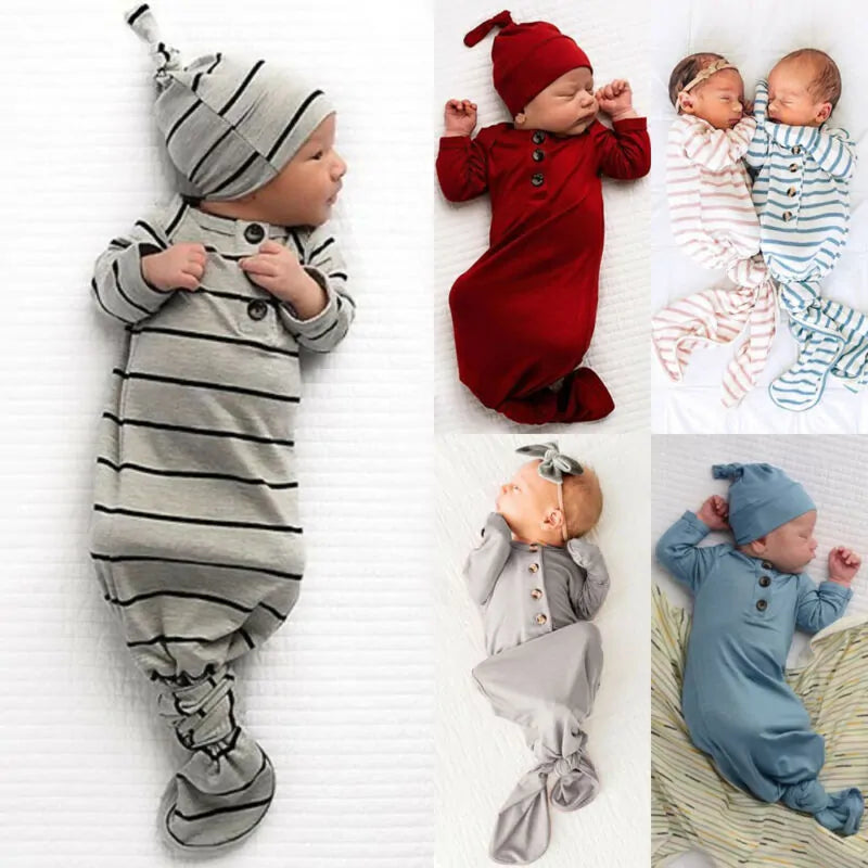 Swaddle Wrap Romper with Hat
