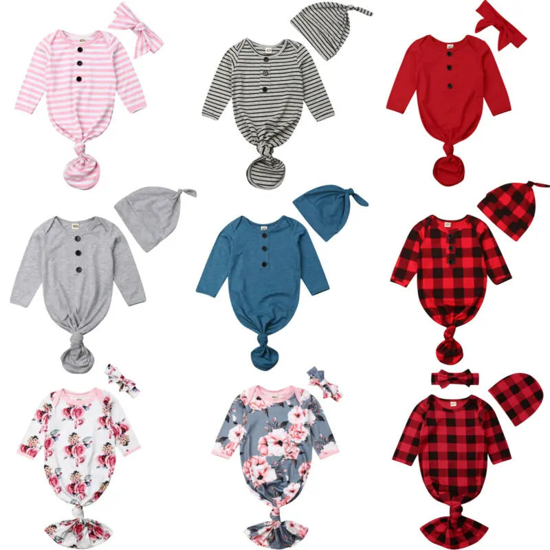 Swaddle Wrap Romper with Hat