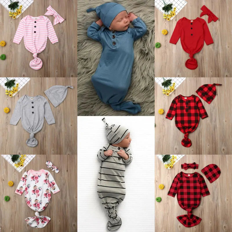 Swaddle Wrap Romper with Hat