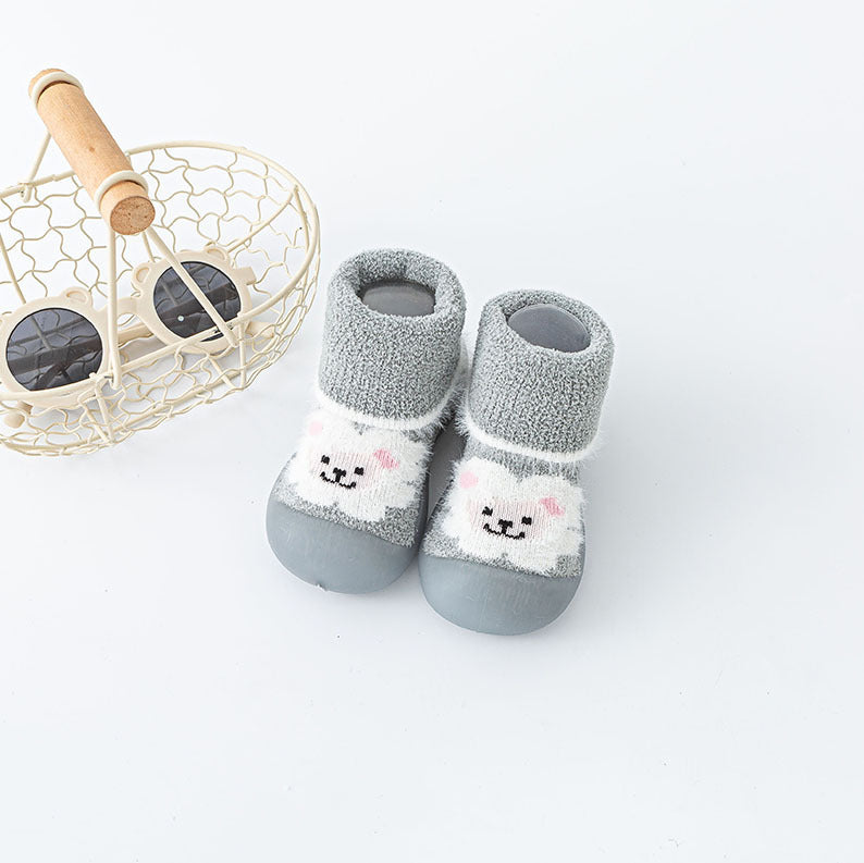 gray Autumn Fleece-lined sock shoes