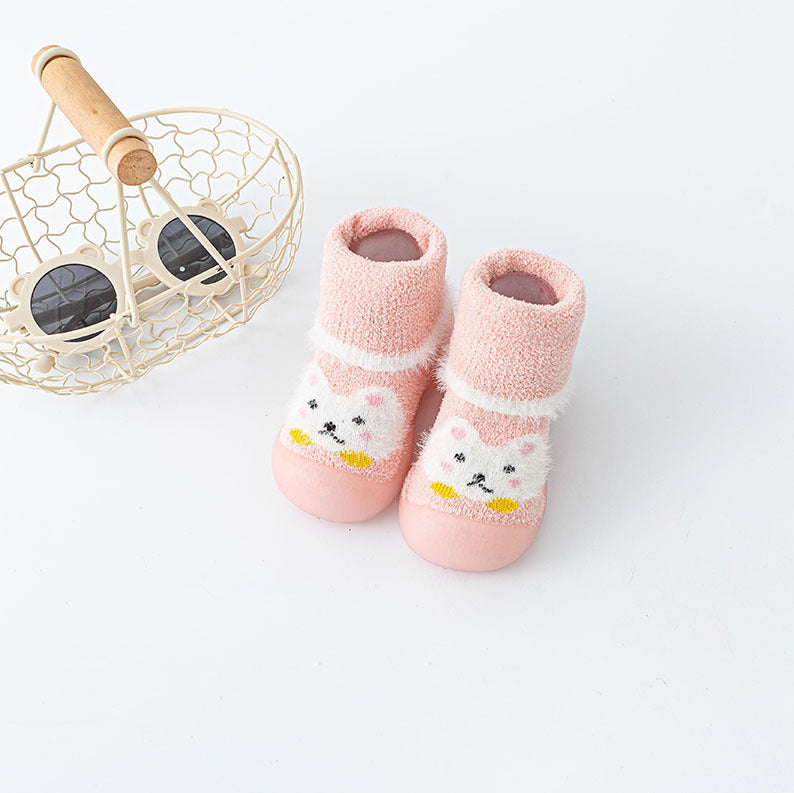 Pink Autumn Fleece-lined sock shoes