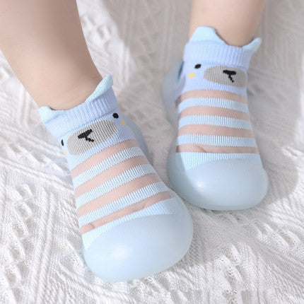 Light Blue Breathable Jacquard Baby Sock Shoes