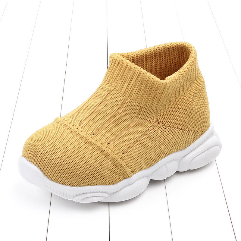 Yellow Wear-resistant Toddler Socks Shoes