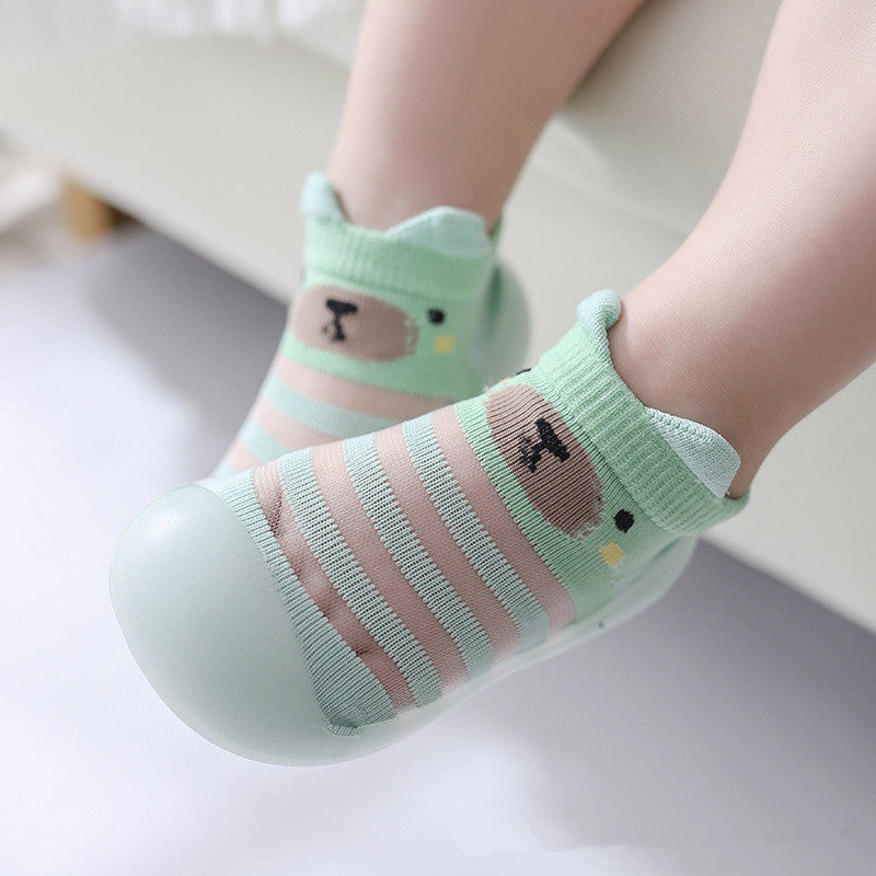 Breathable Green Jacquard Baby Sock Shoes