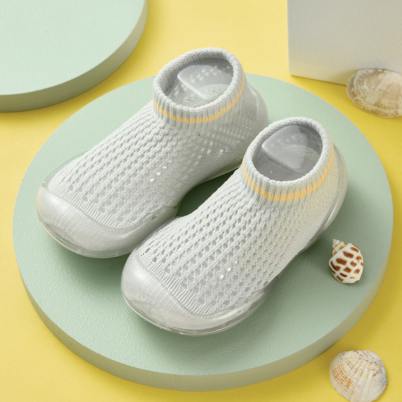 Blue Grey Summer Baby Sock Shoes