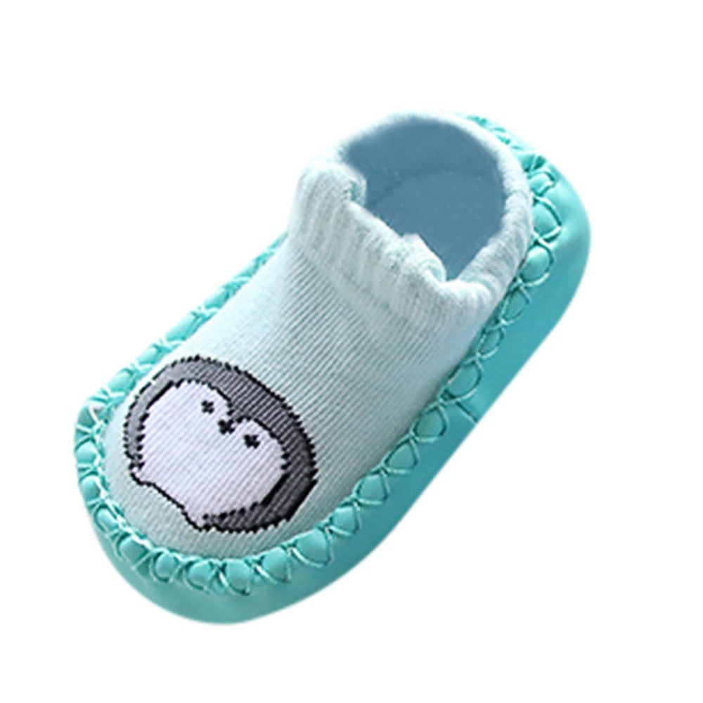 Green Penguin Charming Design Sock Shoes