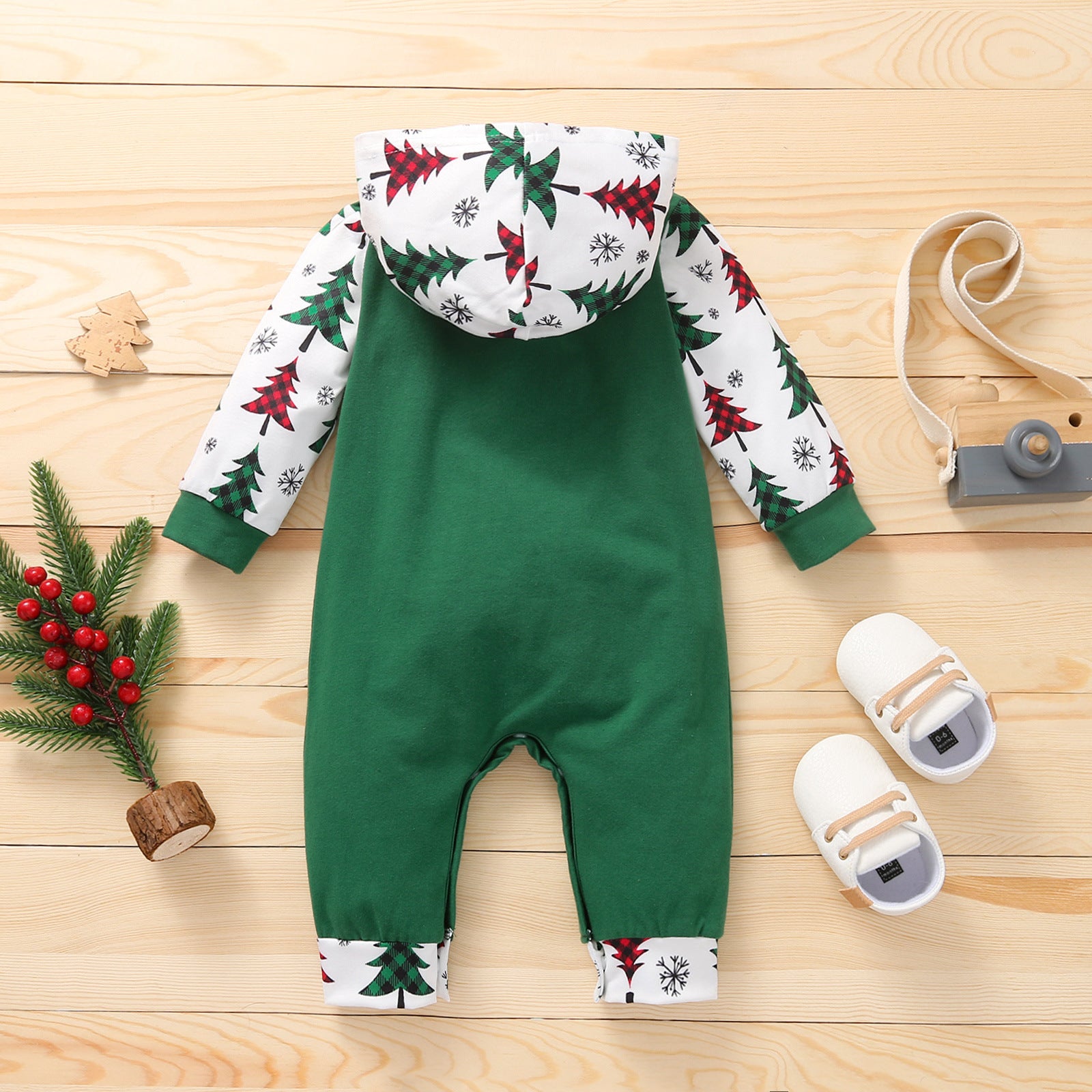 Christmas Cartoon Hooded Romper