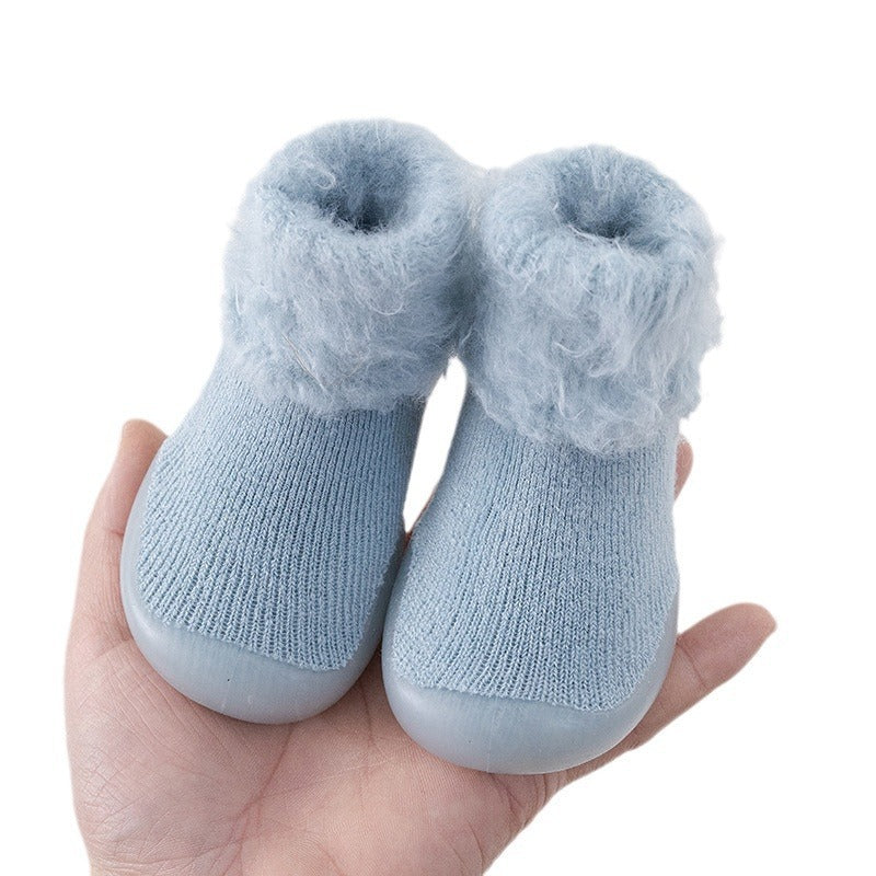 light blue Autumn & Winter Baby Sock Shoes