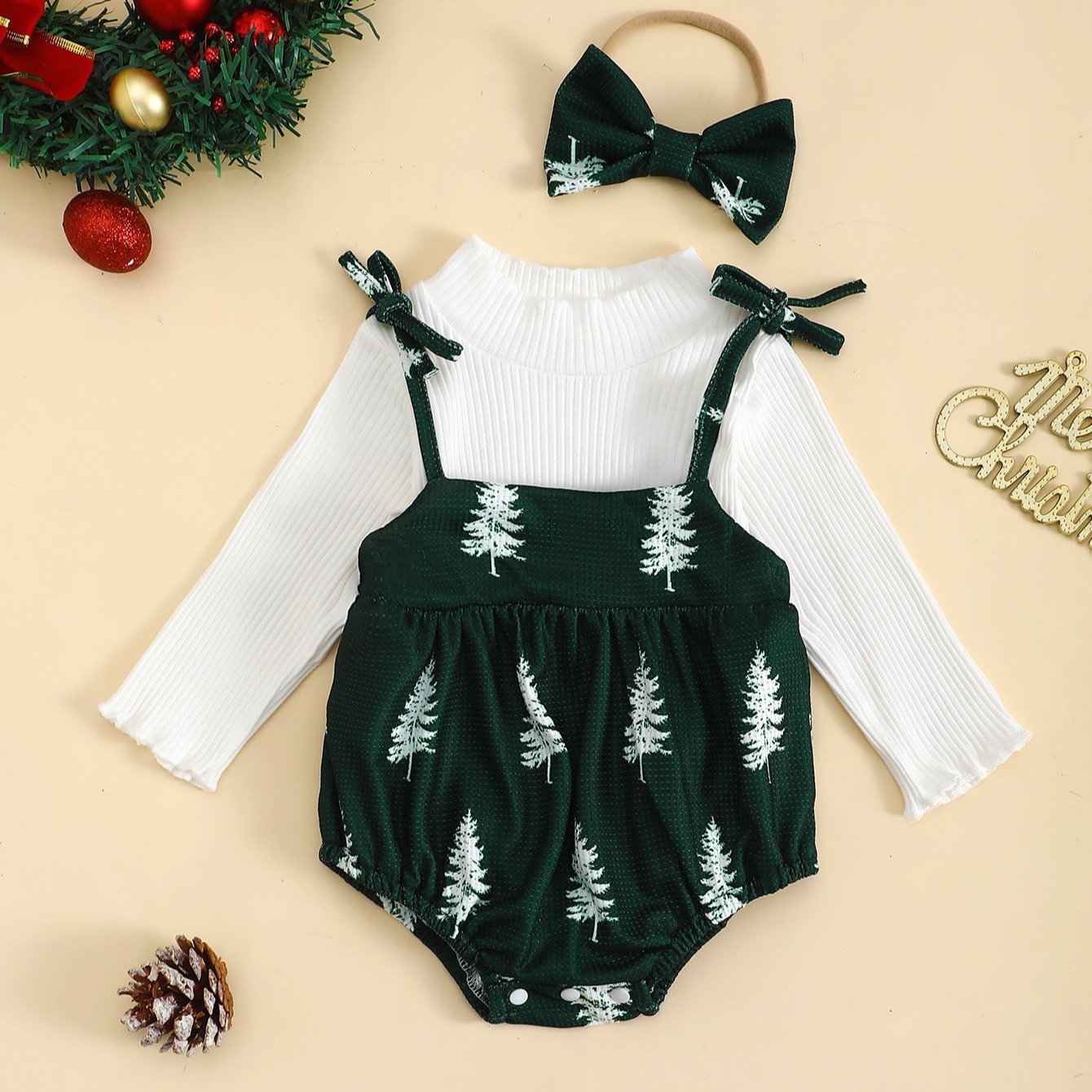 Baby Girl Christmas  Long Sleeve Suit