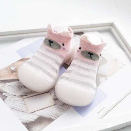 Pink Breathable Jacquard Baby Sock Shoes