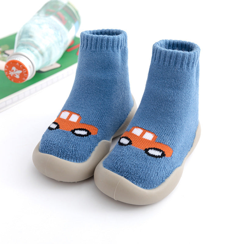 Terry Blue Car Beautiful Baby Sock Shoes