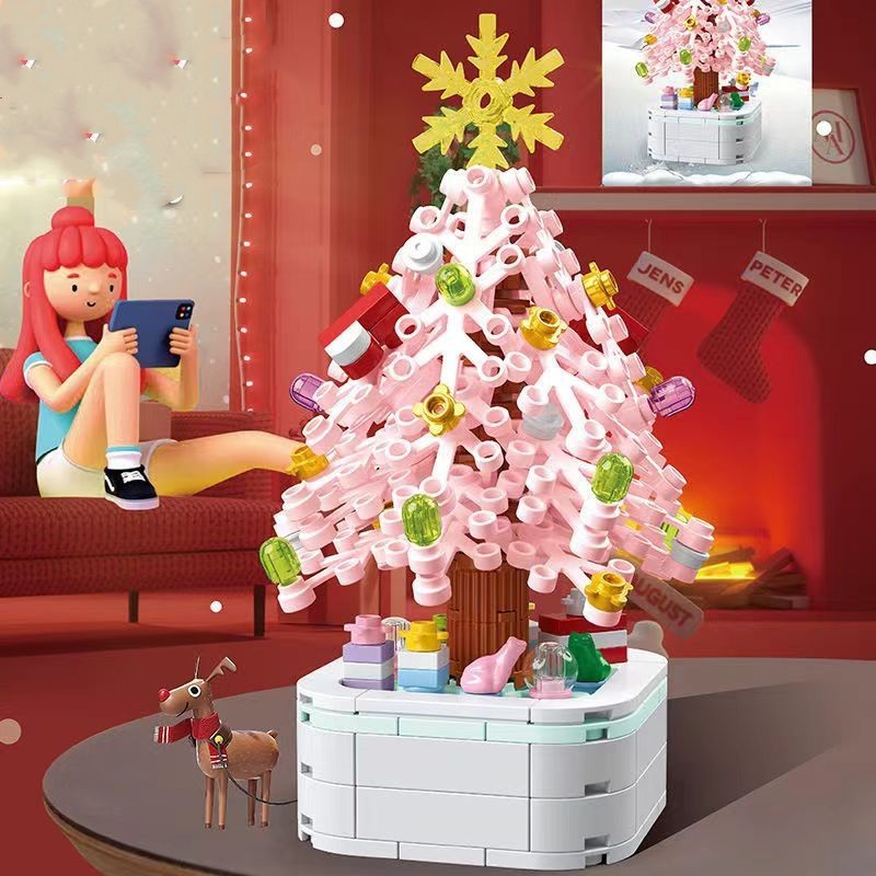 Christmas Building Block Tree Music Box