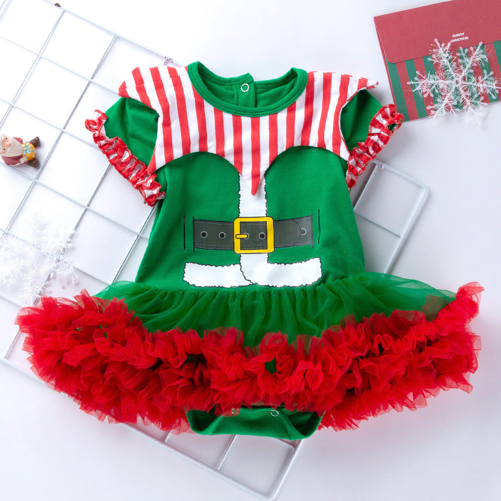 Christmas Striped Baby Girl Dress