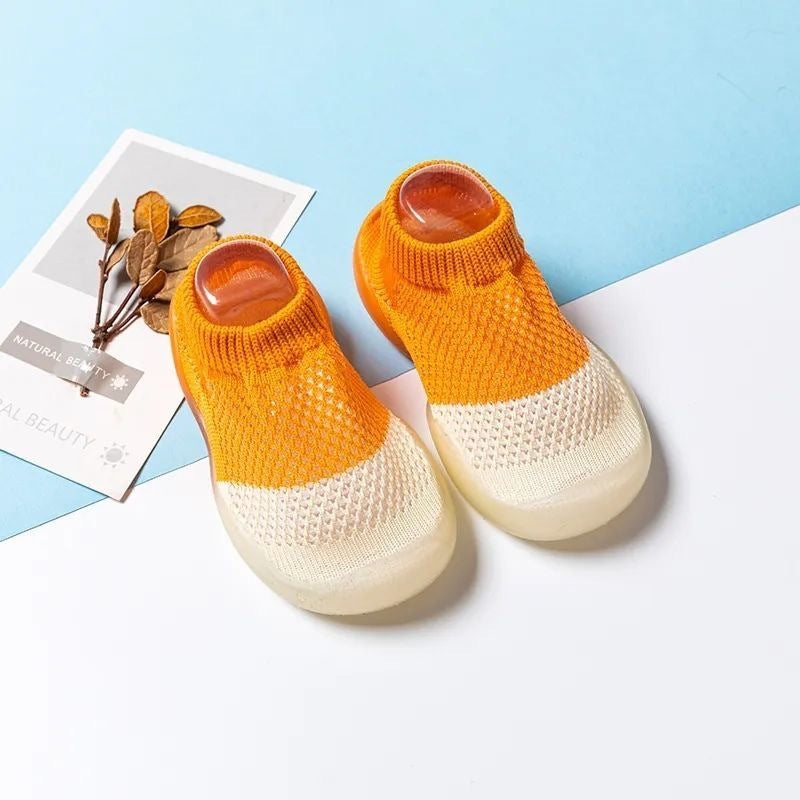 Orange Soft Bottom Baby Sock Shoes