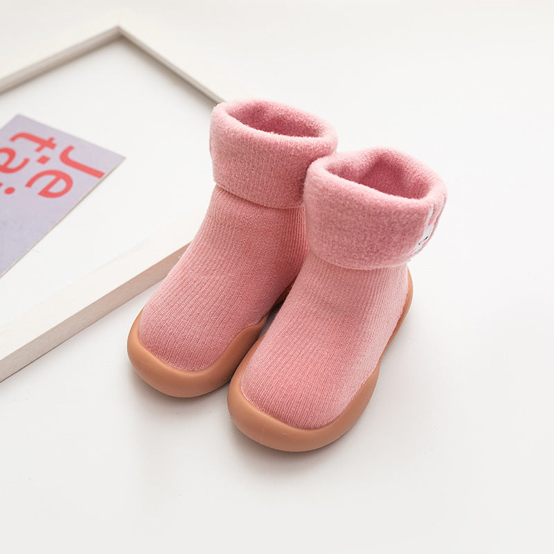 Pink rabbit cartoon baby sock shoes