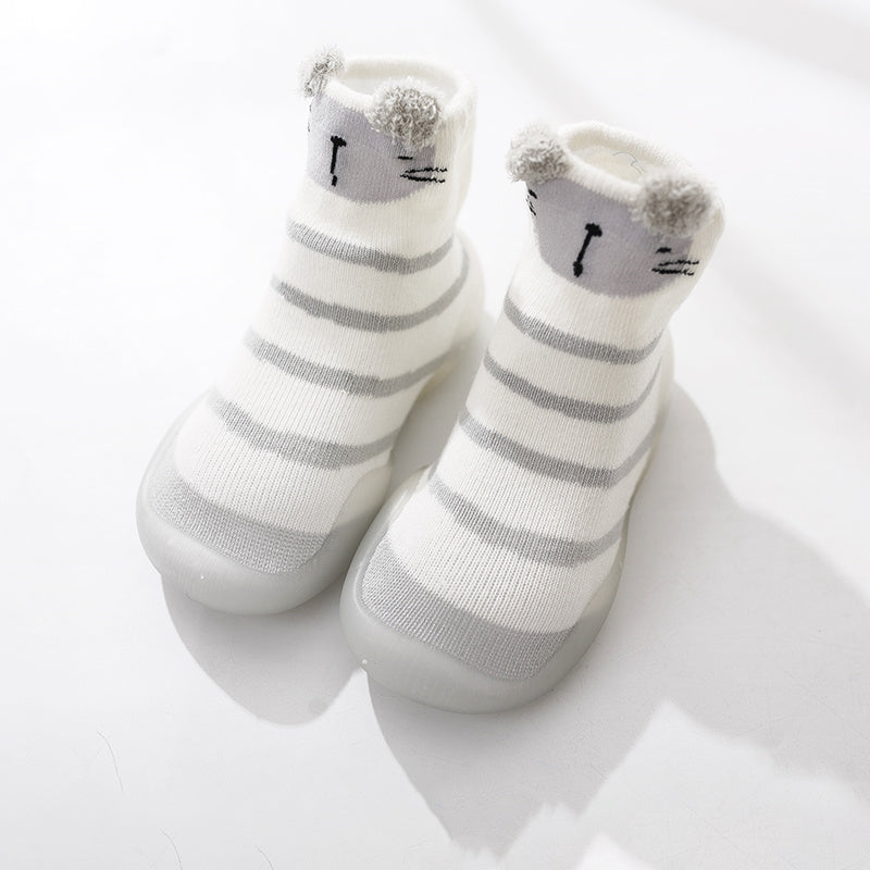 Grey Cute Baby Sock Shoes