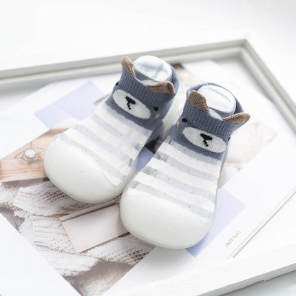 Navy Blue Breathable Jacquard Baby Sock Shoes