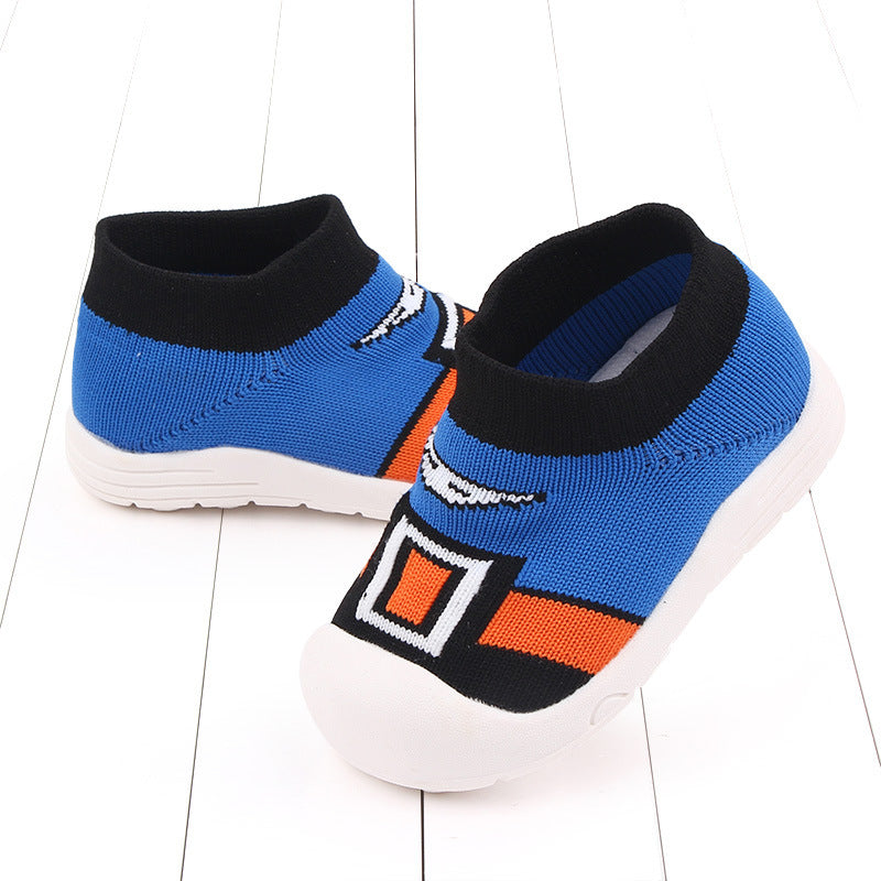 Blue Casual & Fly Weave Baby Sock Shoes