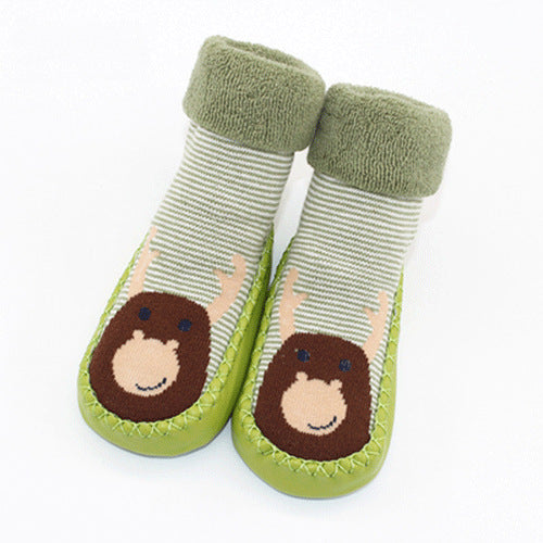 Green Warm Toddler Sock Shoes