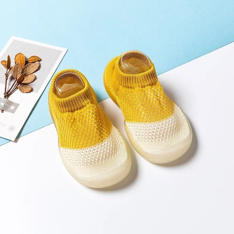 Yellow Soft Bottom Baby Sock Shoes