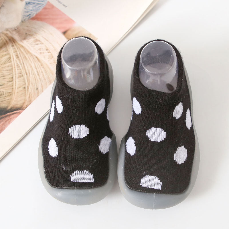 Black Round Dot Style Breathable Toddler Sock Shoes