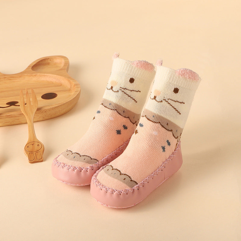 Pink cat Ankle Sock Trendy Baby Shoes