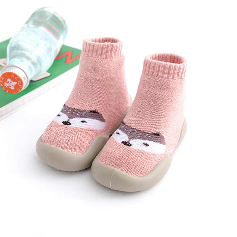 Terry Pink Fox Beautiful Baby Sock Shoes