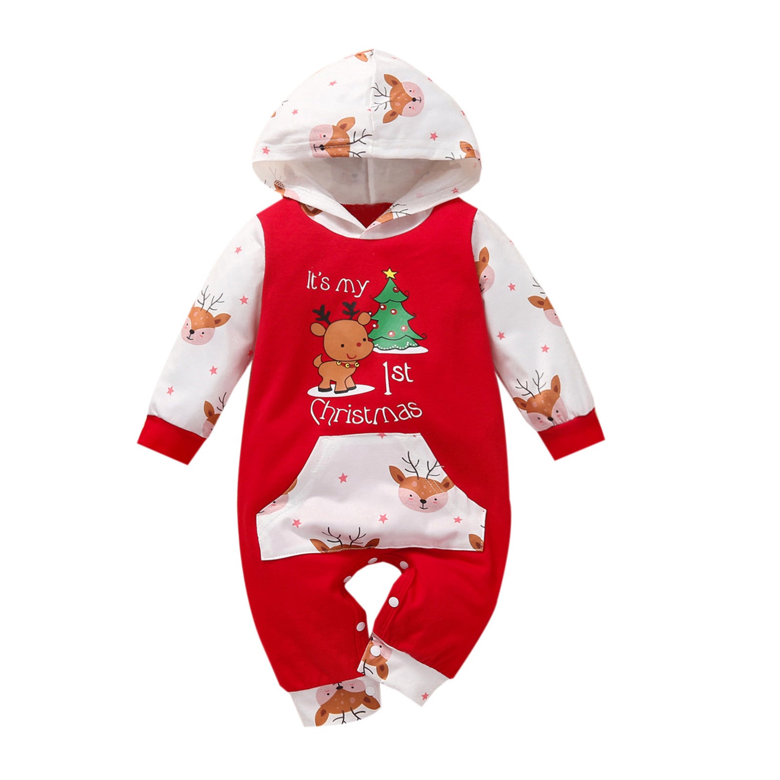 Christmas Cartoon Hooded Romper