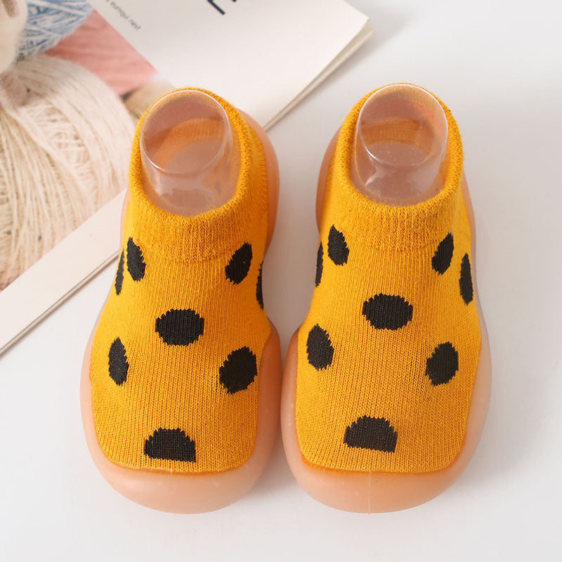 Yellow Round Dot Style Breathable Toddler Sock Shoes