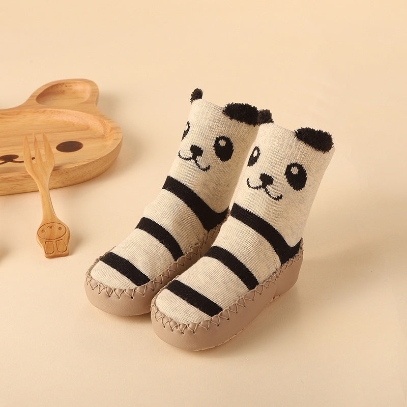 Black and white Panda Ankle Sock Trendy Baby Shoes