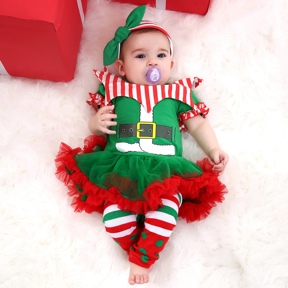 Christmas Striped Baby Girl Dress