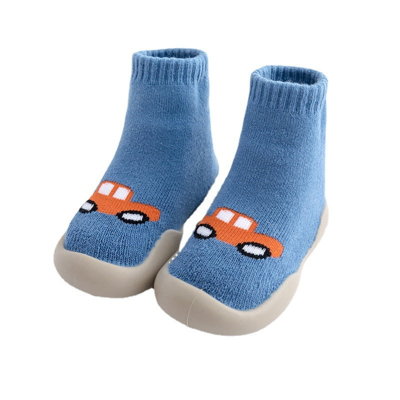 Terry Blue Car Beautiful Baby Sock Shoes