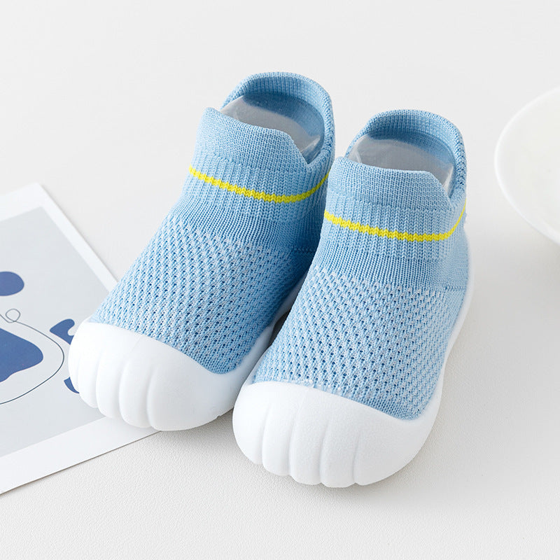 Blue Breathable Knitted Sock Shoes