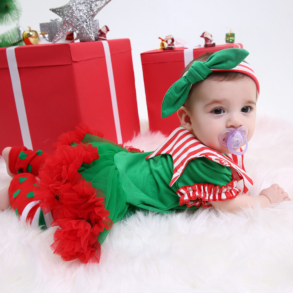 Christmas Striped Baby Girl Dress