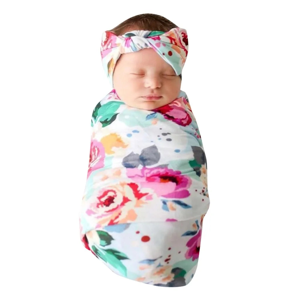 Newborn Swaddle Blanket with Bow